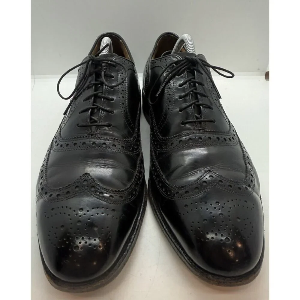Allen Edmonds McAllister Wingtip Oxford Men's 10D Black Leather Dress Shoes 6215